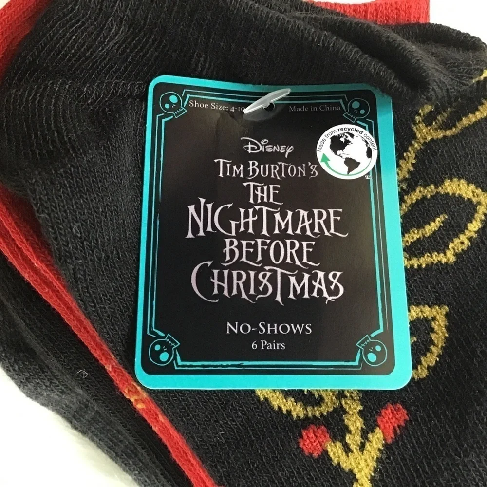 Disney Socks 6 Pair A Nightmare Before Christmas No Show Low Style Athletic
